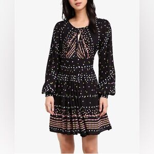 Free People Coryn Party Dress with Keyhole Neck and Open Back - size 0